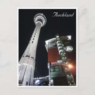 skystad torn auckland vykort