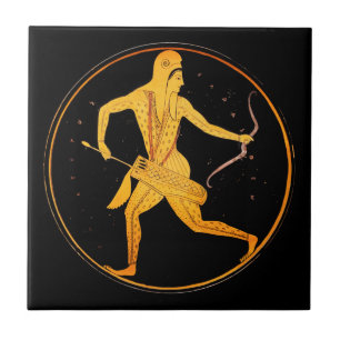SKYTHIAN ARCHER Tondo Greece Attic Red Figur Kakelplatta