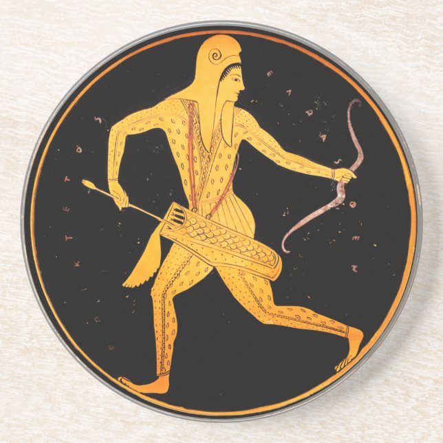SKYTHIAN ARCHER Tondo Greece Attic Red Figur Underlägg (Framsidan)