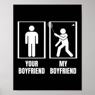 Skytte din Boyvän min Boykompis Funny Dminton Poster