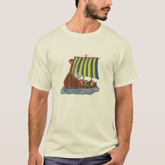 Skyttel för segling för svensk Viking frakt Tee Shirt (Framsida)