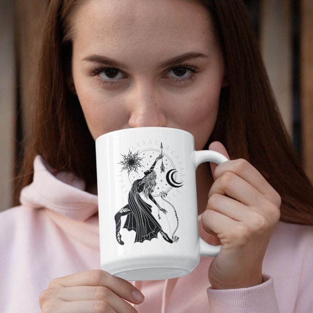 Skytten Dansande Flicka 15oz Svart Kant Mugg (Skapare uppladdad)