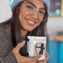 Skytten Feminina Stjärntecken Design Brun Svart Mugg