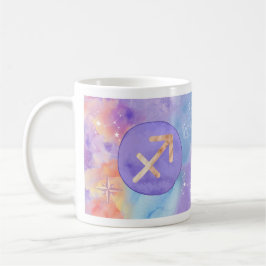 Skytten Lila Akvarell Astrologi Stjärntecken Kaffemugg