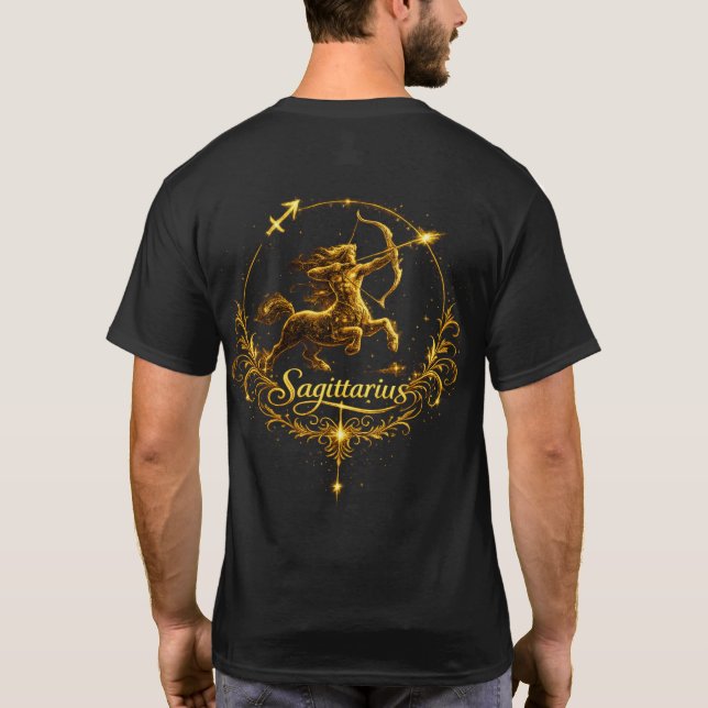 Skytten Unikt Stjärntecken, stjärntecken  T-Shirt (Baksida)