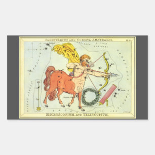 Skytten, Vintage Konstellation Urania's Mirror Rektangulärt Klistermärke