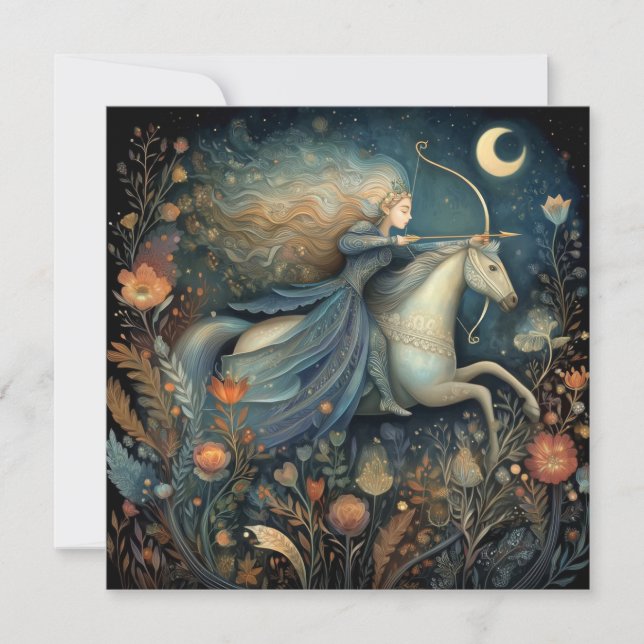 Skytten Zodiac Astrologi Celestial Födelsedag Kort (Framsida)