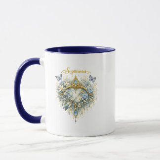 Skytten Zodiac Blommig Hjärtmugg – Elegant Astr Mugg