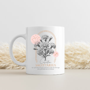 Skytten Zodiac Blommig Nejlikastrologi Kaffemugg