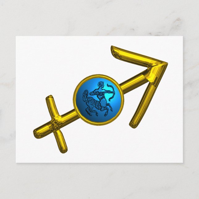 SKYTTEN ZODIAC FÖDELSEDAG  Astrologi Vykort (Framsida)