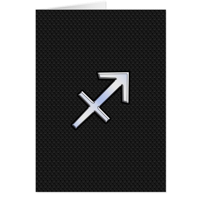 Skytten Zodiac-symbol på svart ormskinn Hälsningskort (Framsidan)