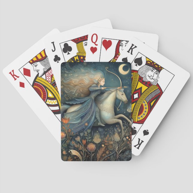 Skytten Zodiak Astrologi Celestial Födelsedag Casinokort (Baksidan)