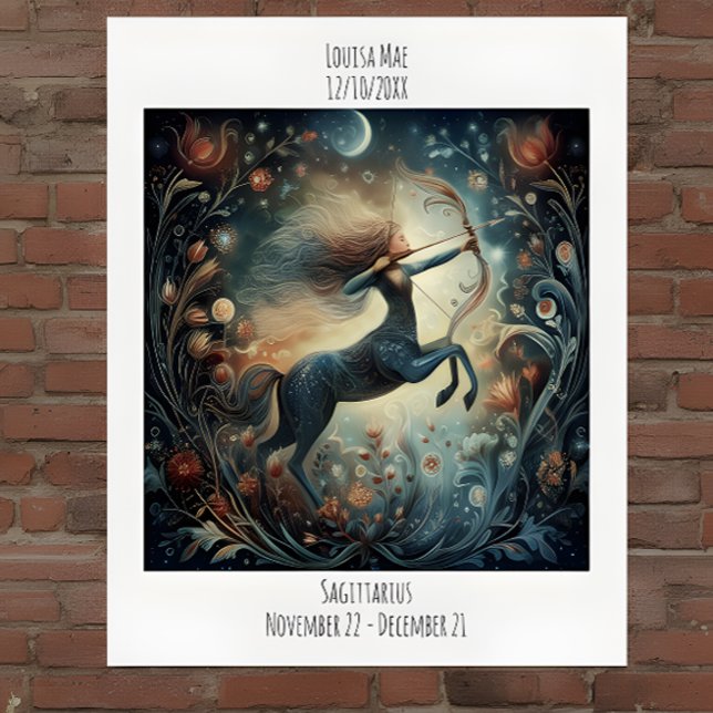 Skytten Zodiak Astrologi Namn & Födelsedag Poster (Skapare uppladdad)