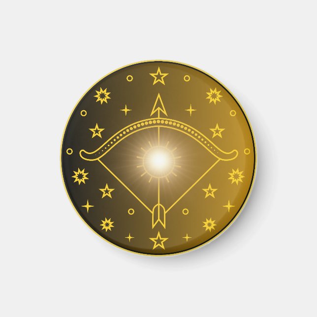 Skytten Zodiak Emblem Minimalt Celest Symbol Magnet (Framsidan)