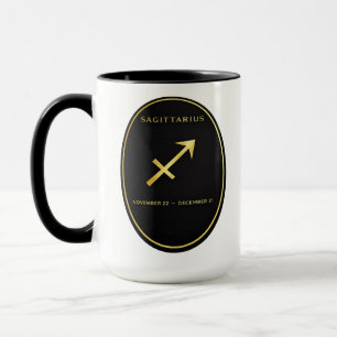 Skytten Zodiak Guld Oval Emblem Mugg Lyx A
