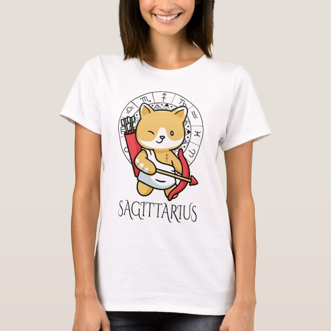 Skytten Zodiak Kvinnor Vit T Shirt (Framsida)