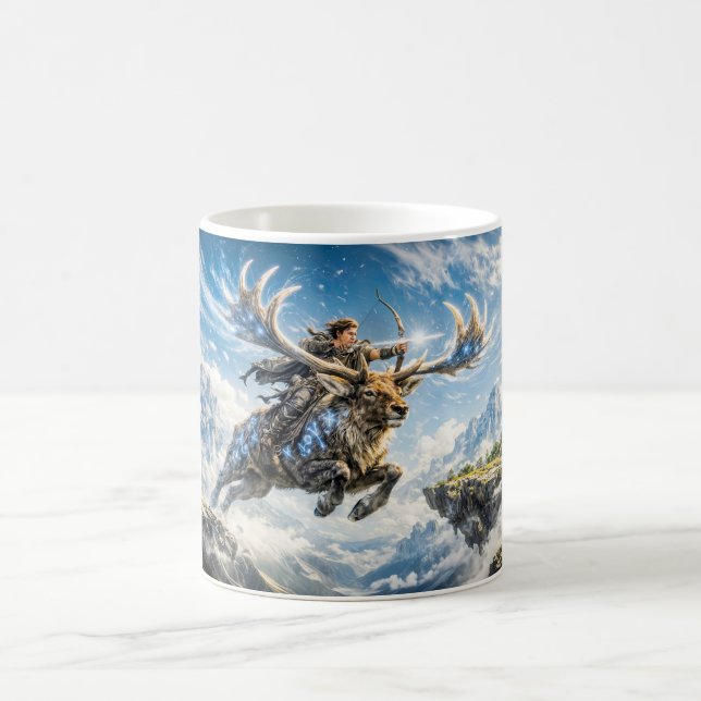 Skytten Zodiak med Krigare Ridande en Majestätisk  Kaffemugg (Center)