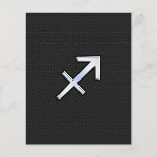 Skytten Zodiak-symbol på svart ormskinn Flygblad