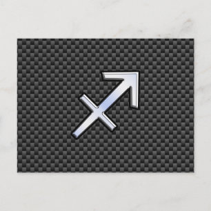 Skytten Zodiak Symbol Träkolsv Fiber Vykort