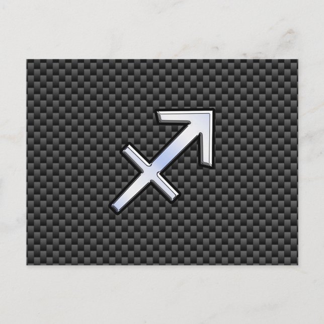 Skytten Zodiak Symbol Träkolsv Fiber Vykort (Framsida)