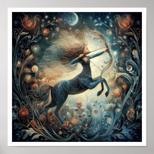 Skytten Zodiakens Födelsesign Astrologi Celestial Poster