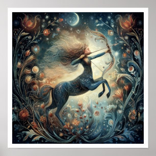 Skytten Zodiakens Födelsesign Astrologi Celestial Poster