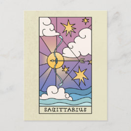 Skytten Zodiakus tecken Abstrakt Konst Vintage Vykort