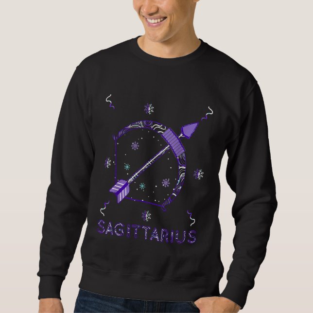 Skytten Zodiakus Vinter Bågfördelse Dag Lång Ärmad Tröja (Framsida)