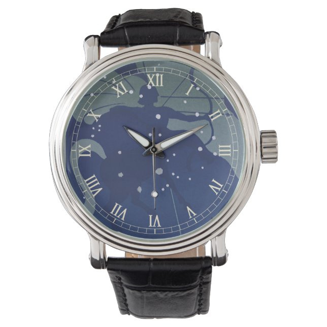 Skyttens stjärnbild Vintage Zodiak Astrologi Armbandsur (Framsida)