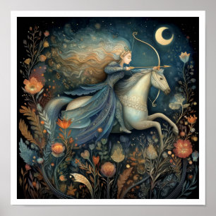 Skyttens stjärntecken Astrologi Celestial Poster