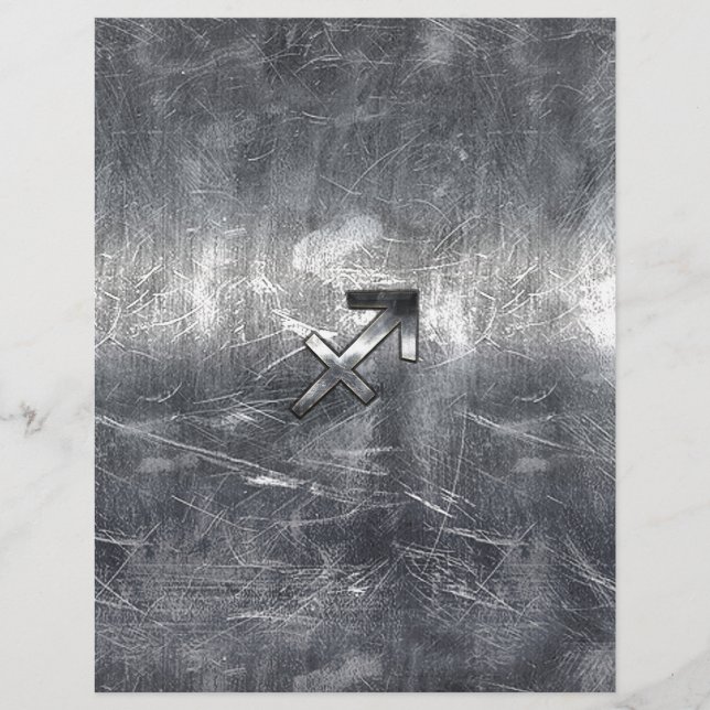 Skyttens Symbol Grunge Distressed Stålstil (Framsida)