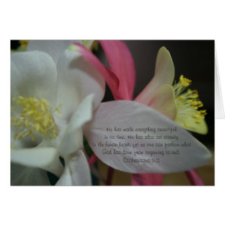 Skyttestjärna - Coumbine blomEcclesiastes 3:11 Hälsningskort