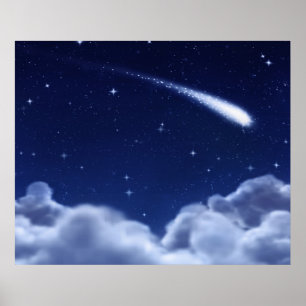 Skyttestjärna över molnaffischen - vågrät poster