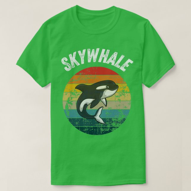 Skyval Retro Sunset Orca Whale T Shirt (Design framsida)