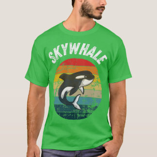Skyval Retro Sunset Orca Whale T Shirt