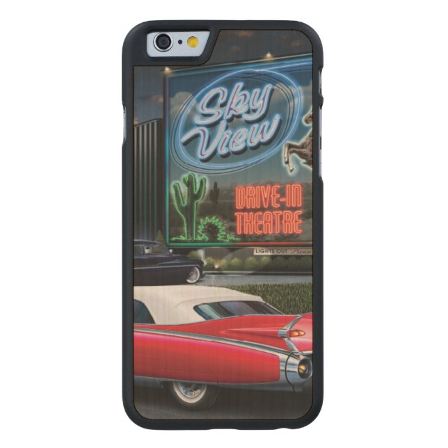 Skyview drev in carved wood iPhone skal (Baksidan)