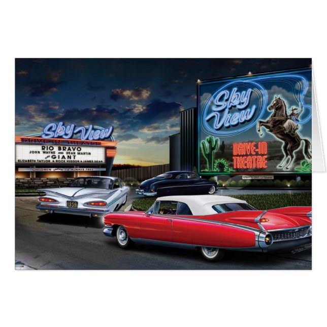 Skyview Drive In Hälsningskort (Framsidan Horizontal)