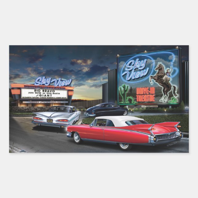 Skyview Drive In Rektangulärt Klistermärke (Framsida)