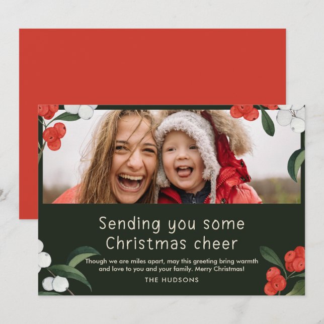 Skyvliga körsbär - julkort inbjudningar (Fram/baksida)