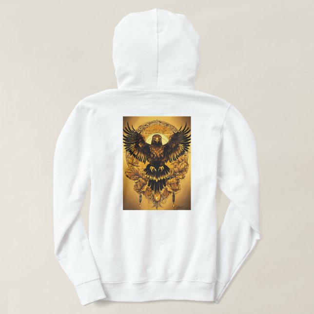 "Skyward Soar: Eagle-Inspired Hoodie T-shirt" (Design baksida)