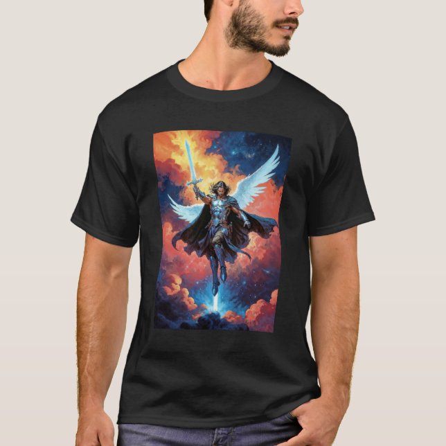 Skywarden Warrior Archangel Michael T Shirt (Framsida)