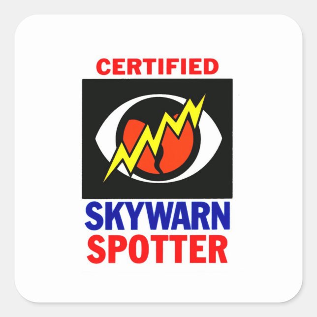 SkyWarn Fyrkantigt Klistermärke (Framsida)