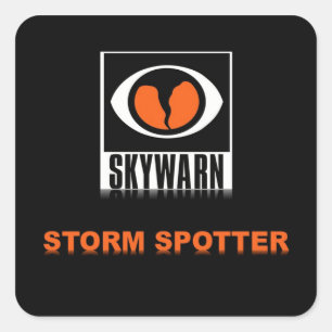 SKYWARN-stormspotteren kvadrerar klistermärken