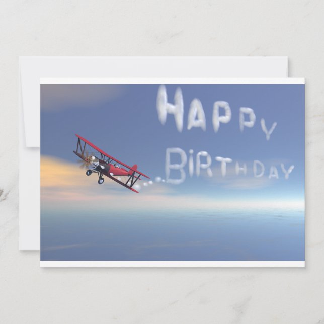 Skywriter grattis på födelsedageninvitation. inbjudningar (Framsida)