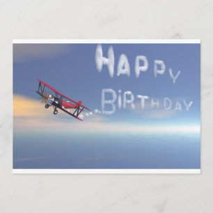 Skywriter grattis på födelsedageninvitation. inbjudningar