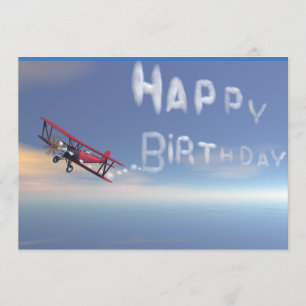 Skywriter grattis på födelsedageninvitation. inbjudningar