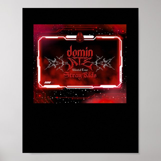 Skz Dominate-konserttema (röd version) - etikett Poster (Framsidan)