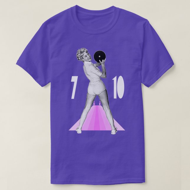 Slå 710 Split Retro Bowling Humor T Shirt (Design framsida)