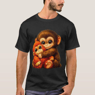 Slå apa med teddybjörn kramar internet meme t shirt