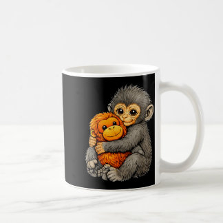 Slå apa rolig söt baby djur kramar plysch kaffemugg